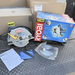 Ryobi 12 Amp 7-1/4” Circular Saw Model CSB122 Extra Blade Power Tool Tools Woodwork Garage DIY