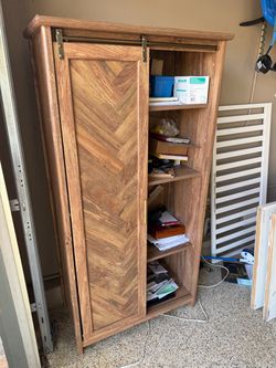 Herringbone bookcase