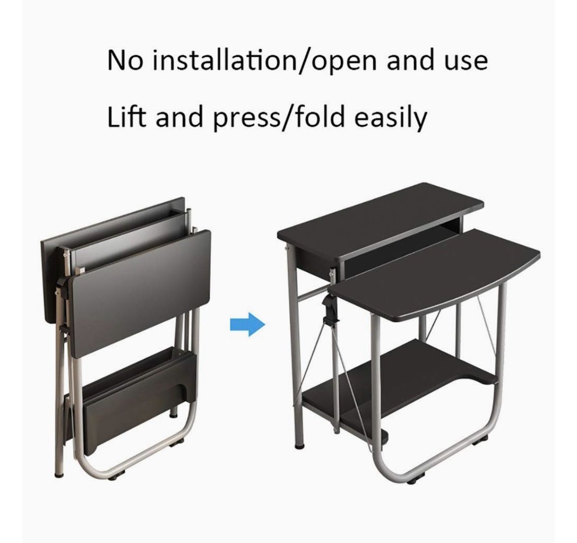 Folding & Rolling multi tiered, compact computer desk...