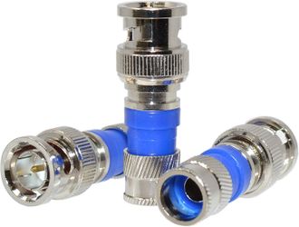 RG6 Dual Shield Coaxial to BNC Compression Type Connector (5 Pack)