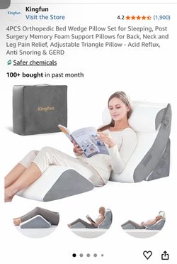 Kingfun wedge pillow orthopedic post surgery 4 piece set