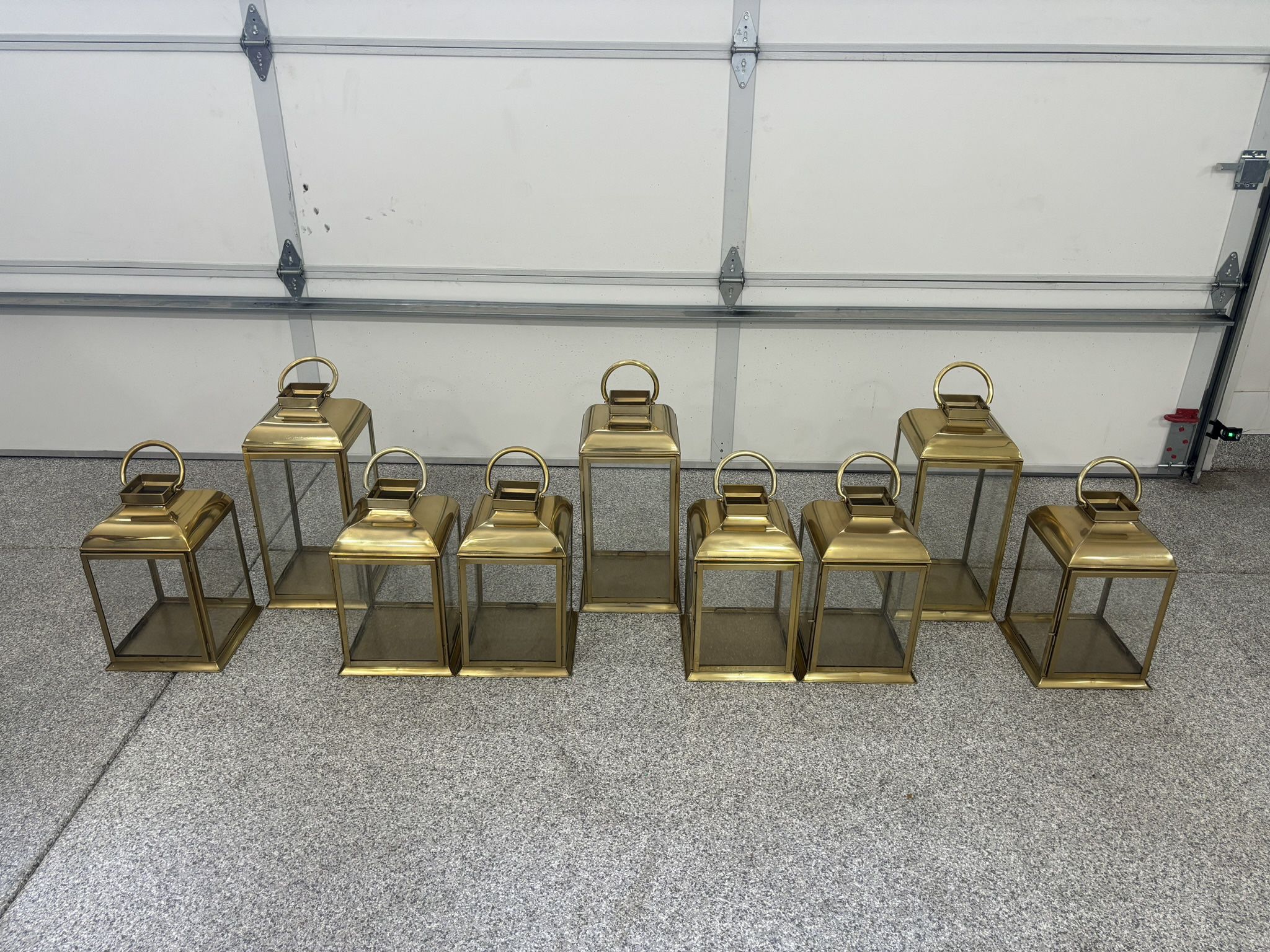 Pottery Barn Gold / Brass Arlington Lanterns (9) - Will Sell In 3s
