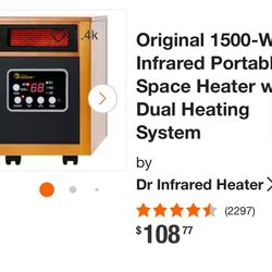 Portable Infrared Heater Wooden With Dual Heating System