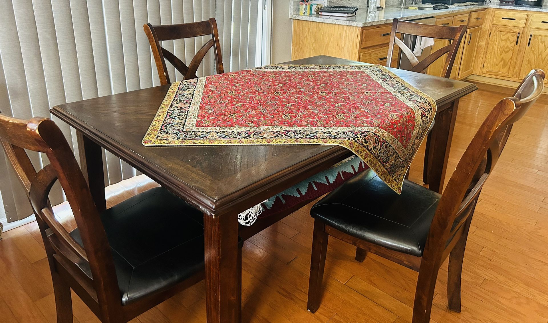 Leather Dining Table Set