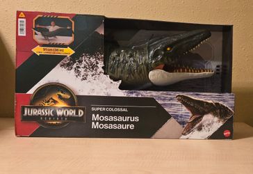 New Jurassic Super Colossal Mosasaurus Action Figure Dinosaur Toy 37 in long