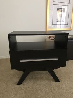 One (1) nightstand dark wood. 24x24