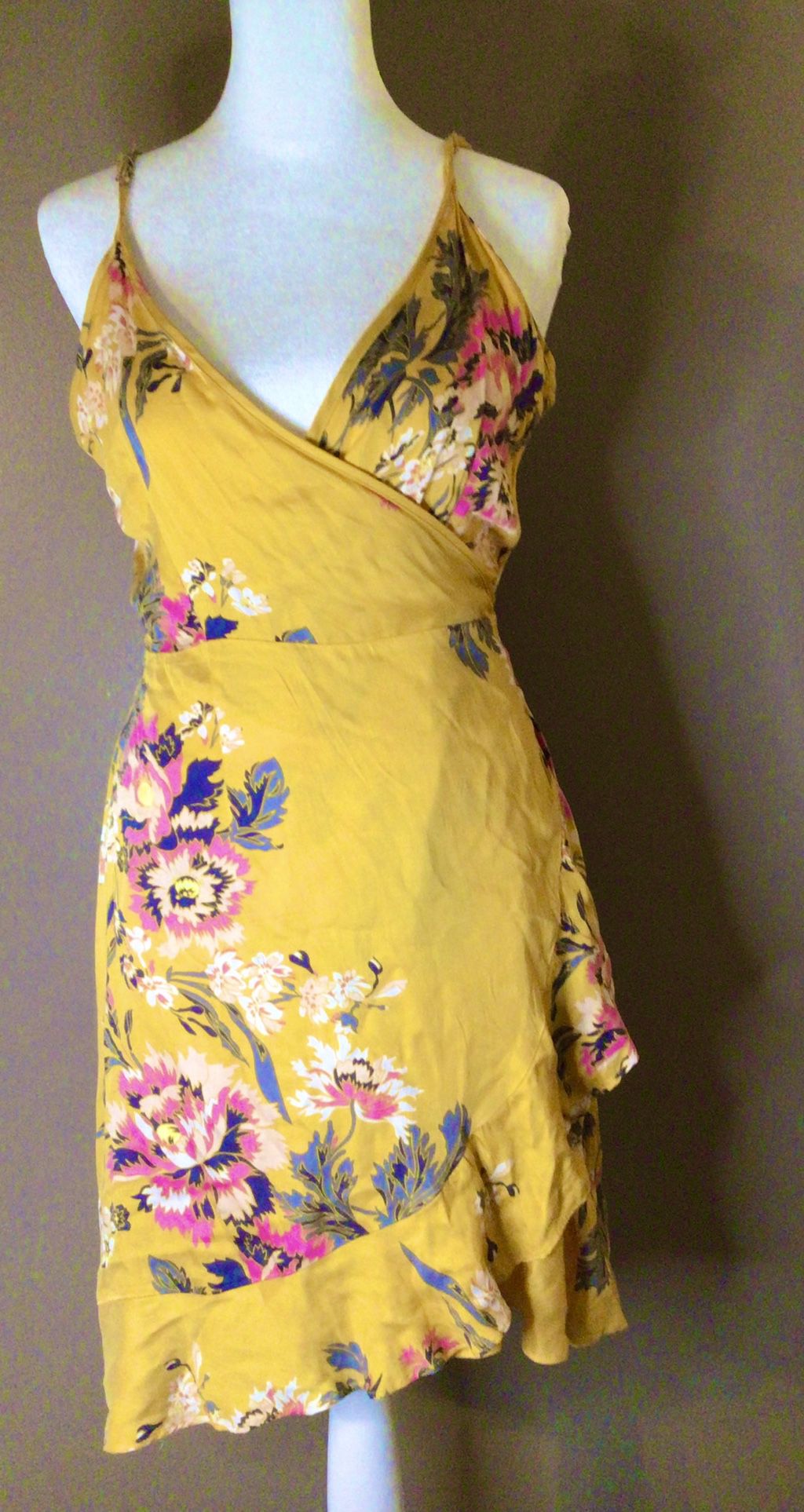 Minkpink dress golden bloom wrap dress medium 