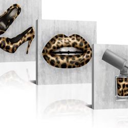 Derkymo Leopard Print High Heel Art Prints - Fashionable Canvas Prints for Trendy Wall Art Decor