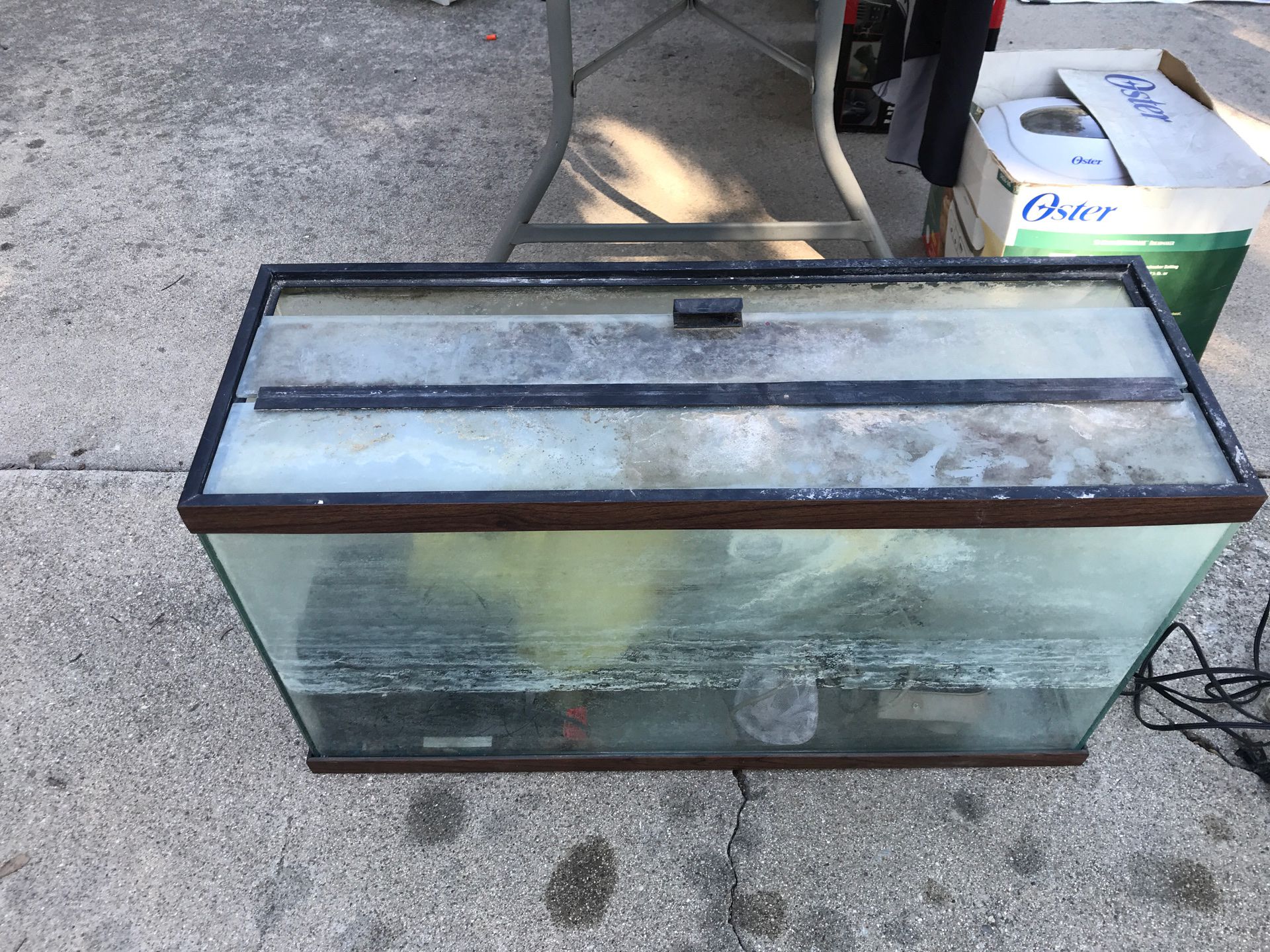Fish tank with parts