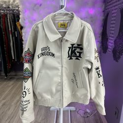 Gods Kingdom Leather Jacket All Star Creme 