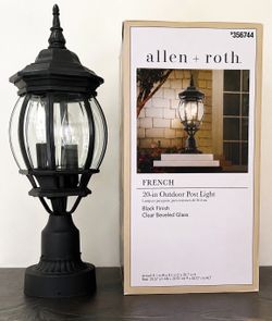 Allen + Roth French 20” Outdoor Post Light – New in Box