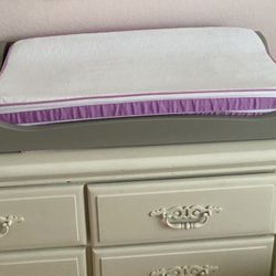 Grey Wood Changing Table with Mattress