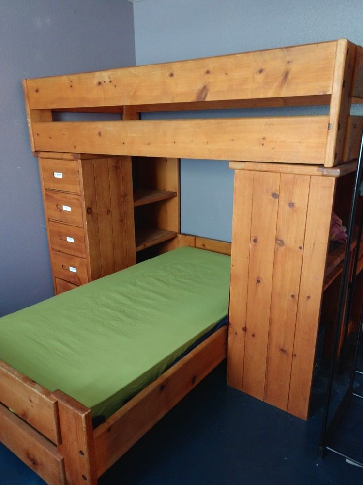 Wooden bunk bed