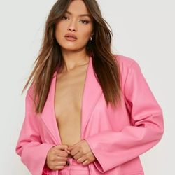 Colebrook Pink Leather Blazer