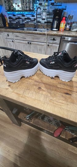 FILA Disruptor II 2 Wedge Womens Platform Shoe Sneaker Chunky Retro Black US