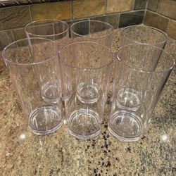 Set of 6 Clear Acrylic Drink Tumblers 