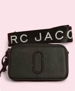 Black Purse with logo and straps.