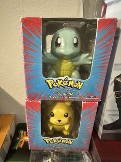 PIKACHU AND SQUIRTLE RARE ORNAMENTS