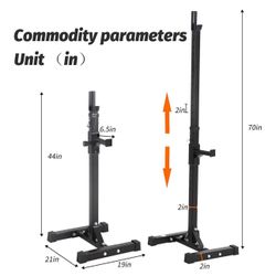 Adjustable squat stand for weights