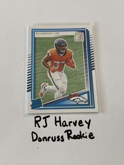 RJ Harvey Denver Broncos RB Donruss Rookie Card. 