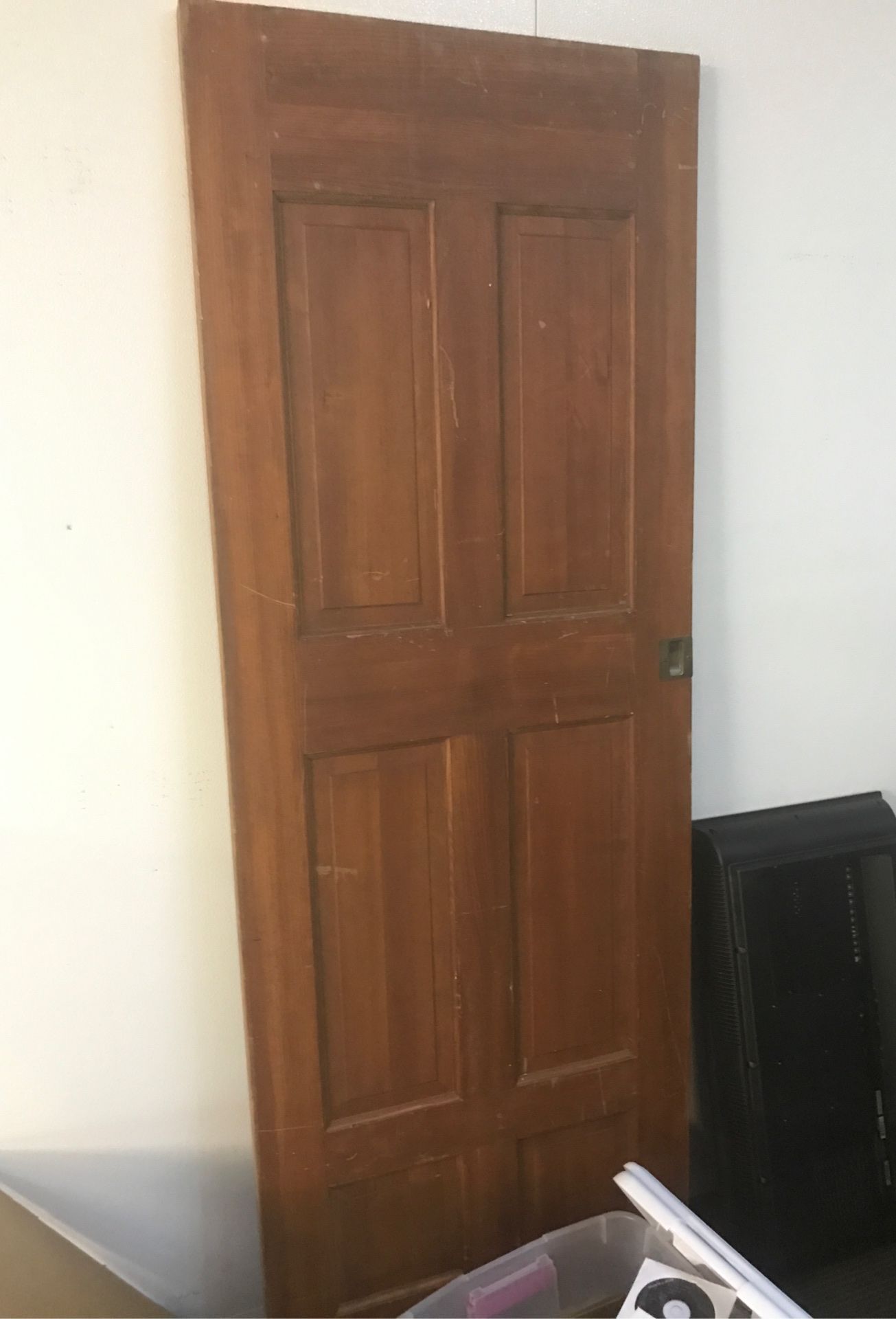 Solid wood six panel door