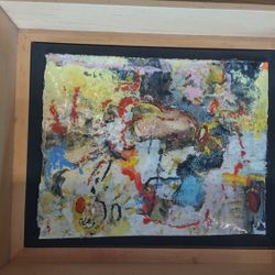 Original painting artwork in shadowbox frame.  Frame is 9"x11" and painting is 6-1/2" x 9" Acrylic