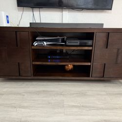 Solid Wood Entertainment Console / TV Stand with Storage