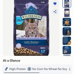 Blue Buffalo Wilderness Natures Evolutionary Diet Chicken High-Protein Grain-Free Adult Dry Cat Food, 12-lb bag