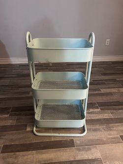 Blue 3 tier storage cart