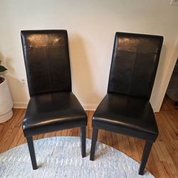 Black Faux Leather Dining Chairs