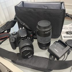 Canon Rebel T6 Canon EOS Rebel T6 DSLR Camera w/EF-S 18-55mm, EF 75-300mm Lens, 32GB SD Card & Camera Bag 