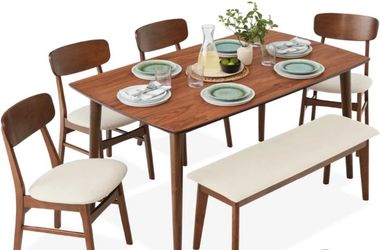 Mid-Century Modern Dining Set| Lindsae 6 Person