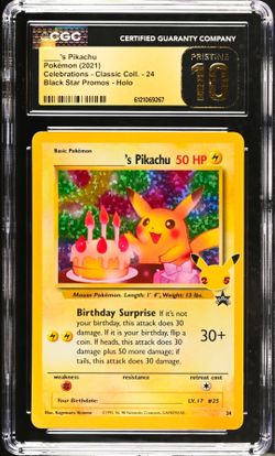 Pokemon Celebrations Birthday Pikachu - 24 black star promos CGC PRISTINE 10