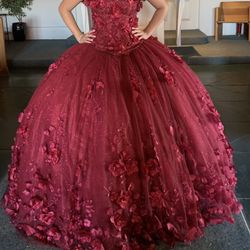 Burnt Red Quinceañera Dress 