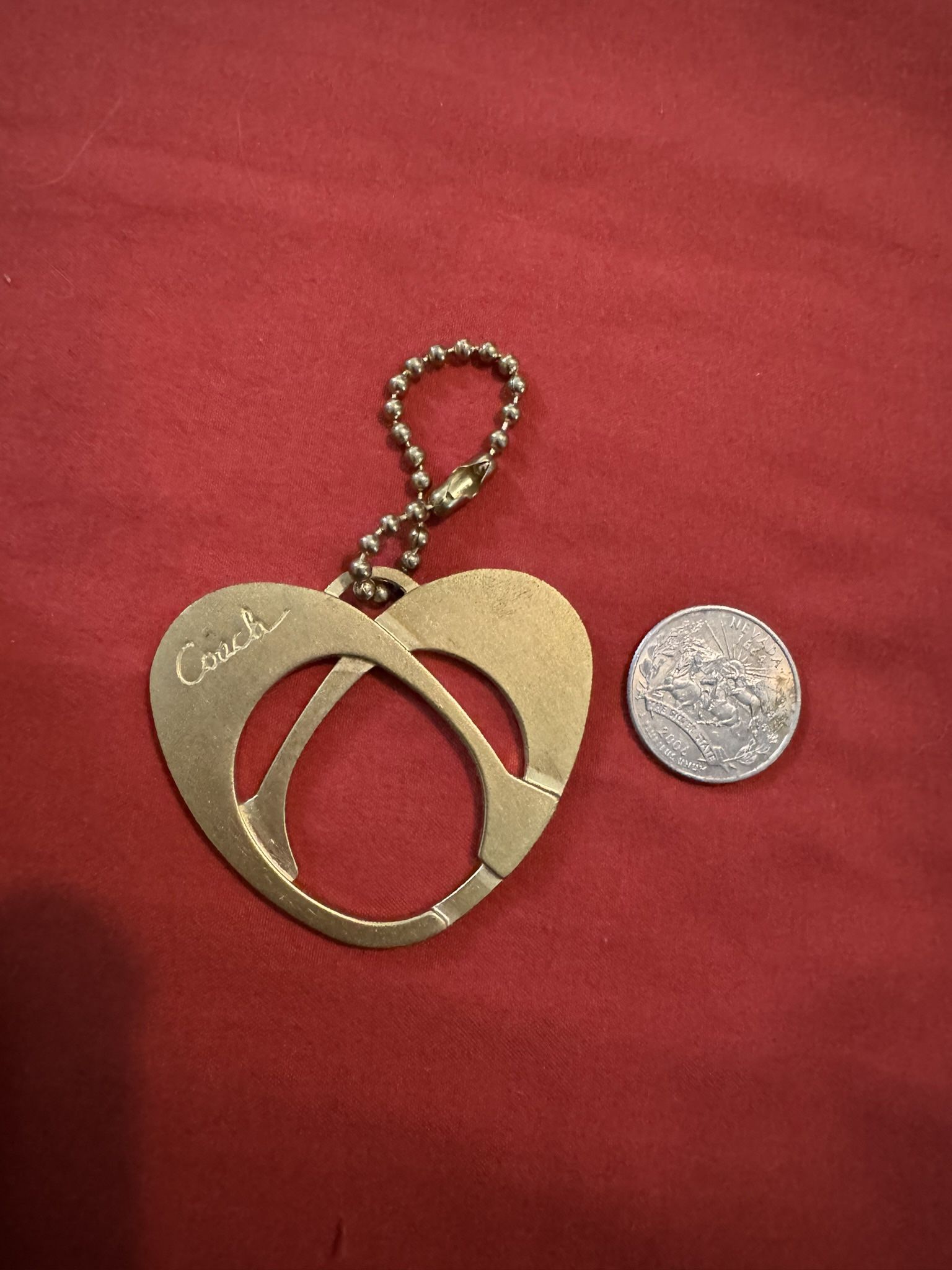 Coach Gold Heart Keychain Bag Charm