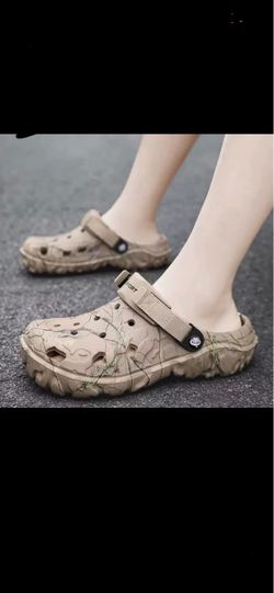 Camo Clog Sandals with Ankle Strap