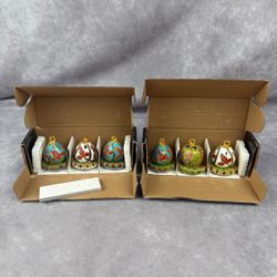 Bombay Hors d'Oeuvres Identifie Cloisonne Name Tag Holders Set of 6 w/ Tags