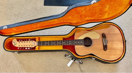1969 Fender Villager Acoustic 12-String Guitar w/travel case