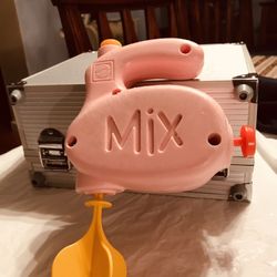Vintage Mattel Preschool Tuff Stuff Play Mixer. The Box Is Jacked Up Pull String, Press Button 