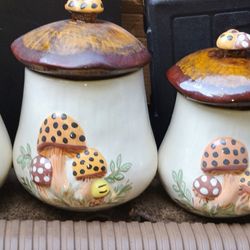 Vintage Merry Mushroom Canister Set