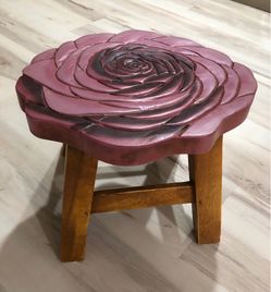 Rose-Shaped Wooden Stool for Toddlers