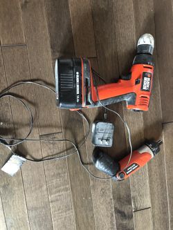Black and Decker drills with battery and charger