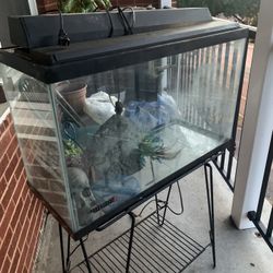 30 Gallon Fish Tank Aquarium With Top, Light. Filter Accessories 