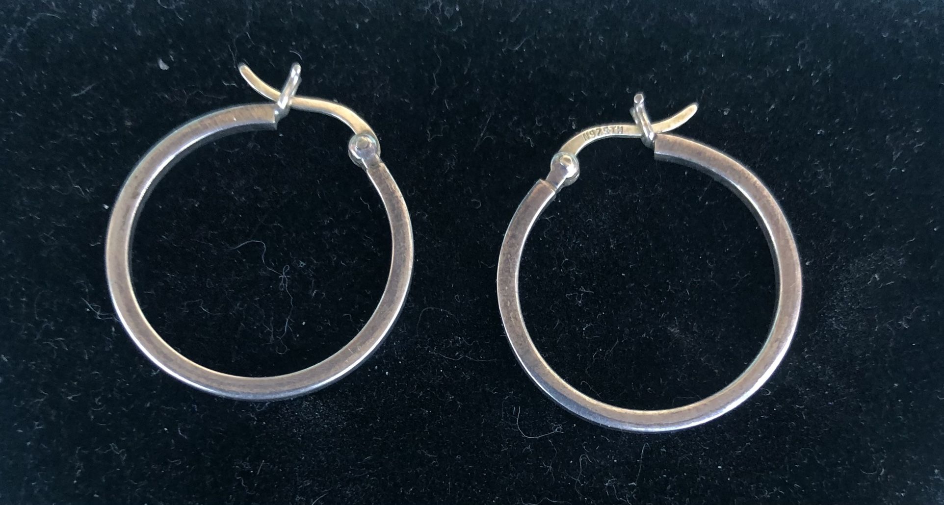 Nice Vintage Sterling Silver (.925) Signed Hoop Earrings