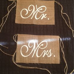 Wedding Burlap Signs