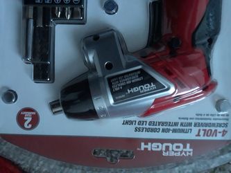Cordless Li-Ion Electric Screwdriver 4V Bit Drill Set Hyper Tough With Light NEW