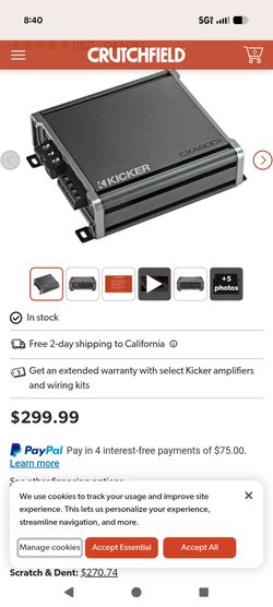 Kicker amplifier and speaker