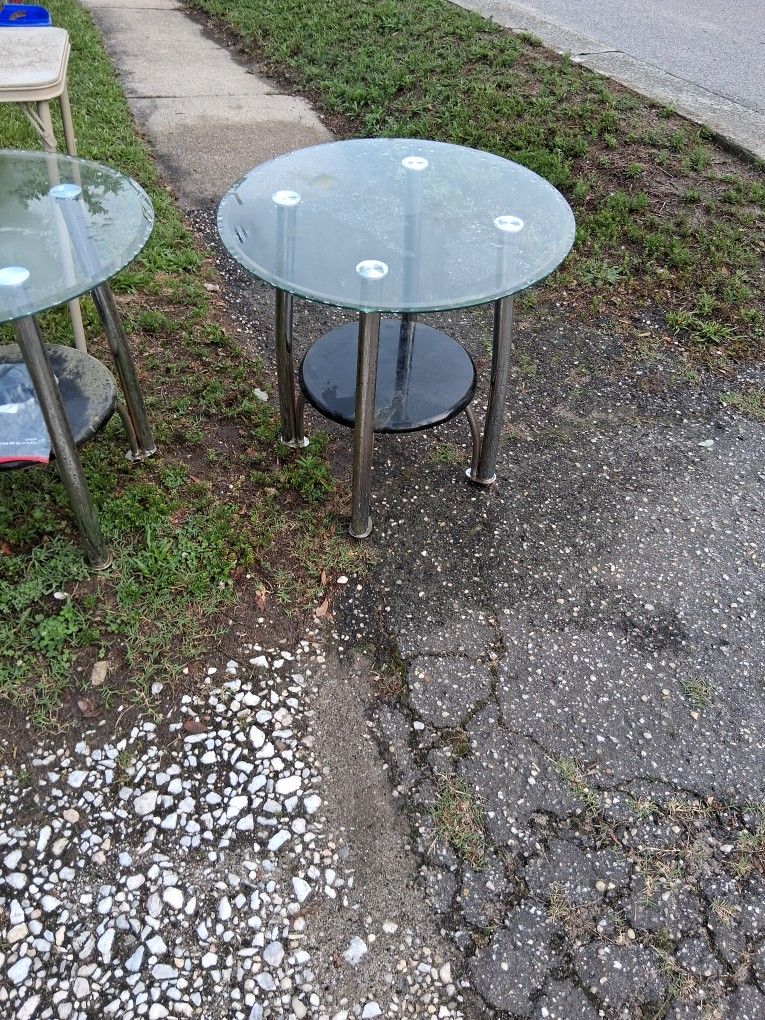 2 Glass End Tables