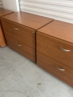 5 Identical Two Drawers Lateral Laminate Wood Cabinets Each For