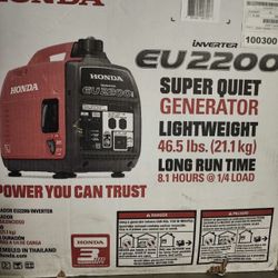 Brand New Honda Eu2200i In Honda Factory Box No Oil No Gas Added 100% Brand New